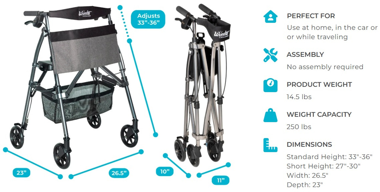 Stander 4350 Wonder Rollator Plus