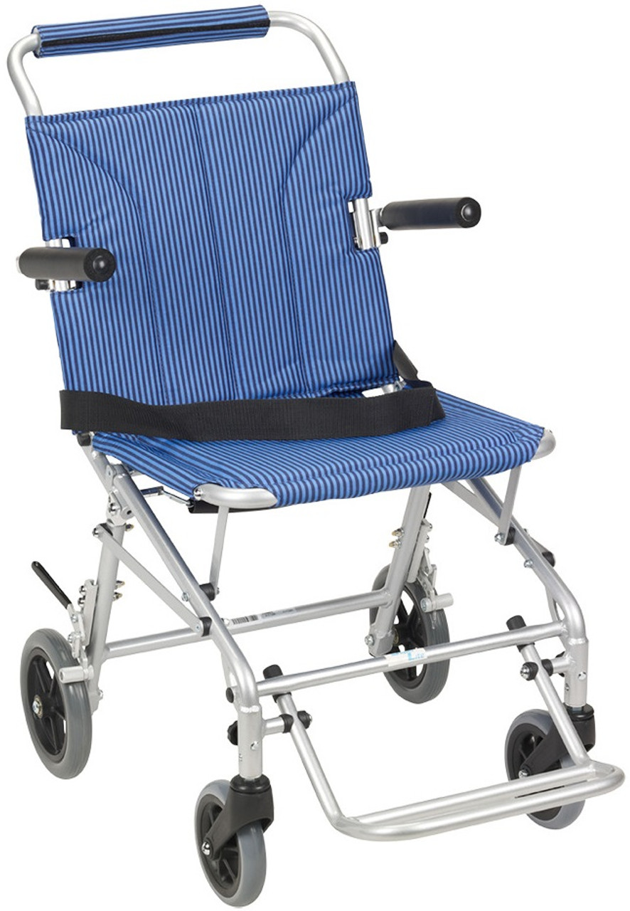 Super Light Folding Transport Chair with Carry Bag and Flip Back Arms SL18  by Drive