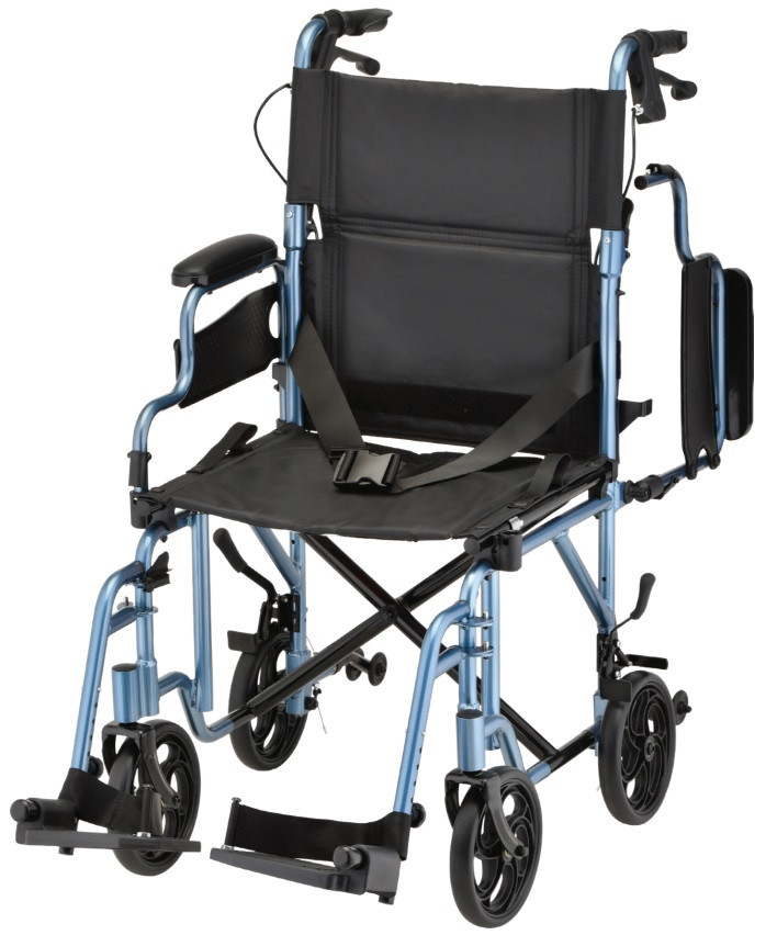 Nova 350 Lightweight Transport Chair with Flip Back Arms and Hand