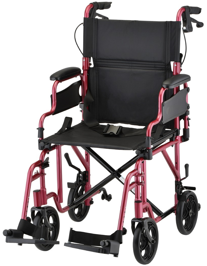 Nova 350 Lightweight Transport Chair with Flip Back Arms and Hand