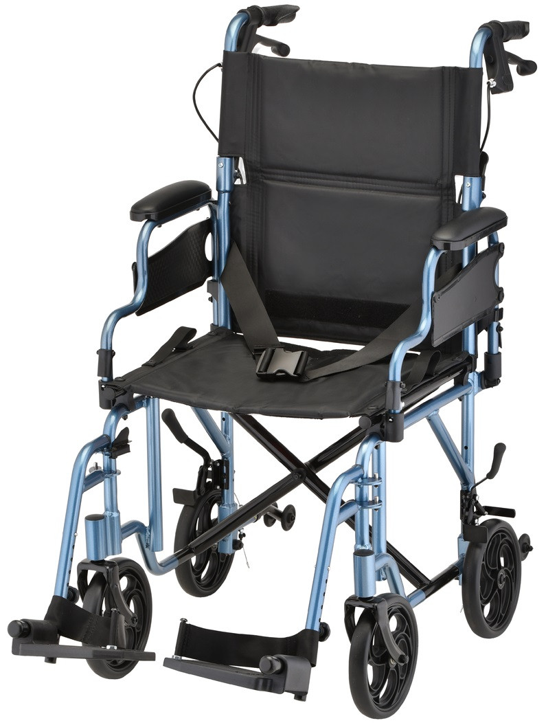 Nova 350 Lightweight Transport Chair with Flip Back Arms and Hand