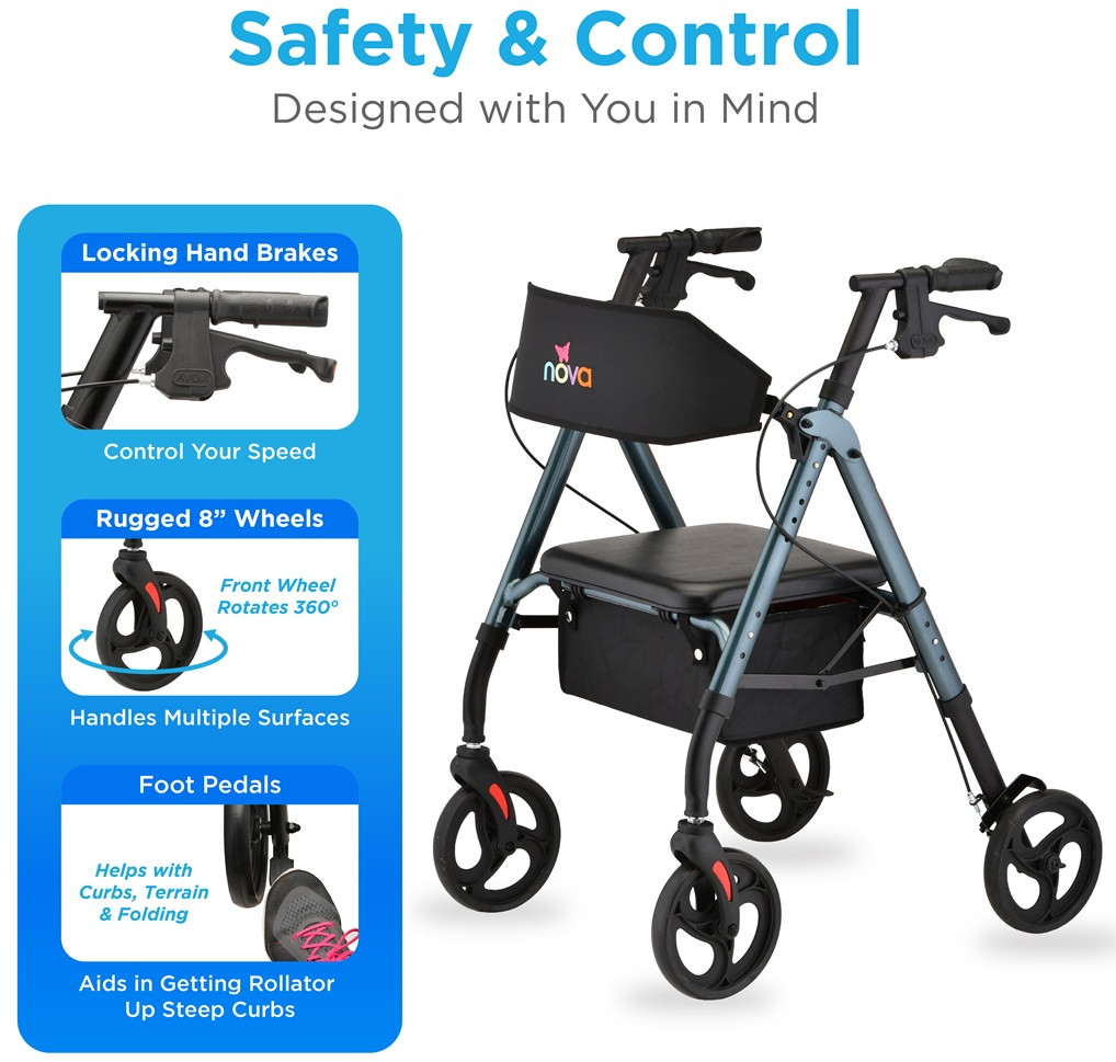 Nova 4248 STAR 8 Petite Junior Rollator with 8