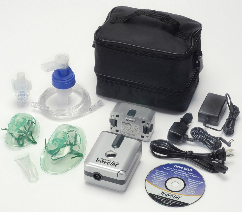 DeVilbiss Traveler Portable Compressor Nebulizer with Battery 6910P-DR