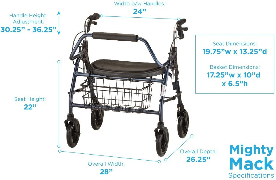 Mighty Mack 4216 Heavy Duty Bariatric Nova Rollator