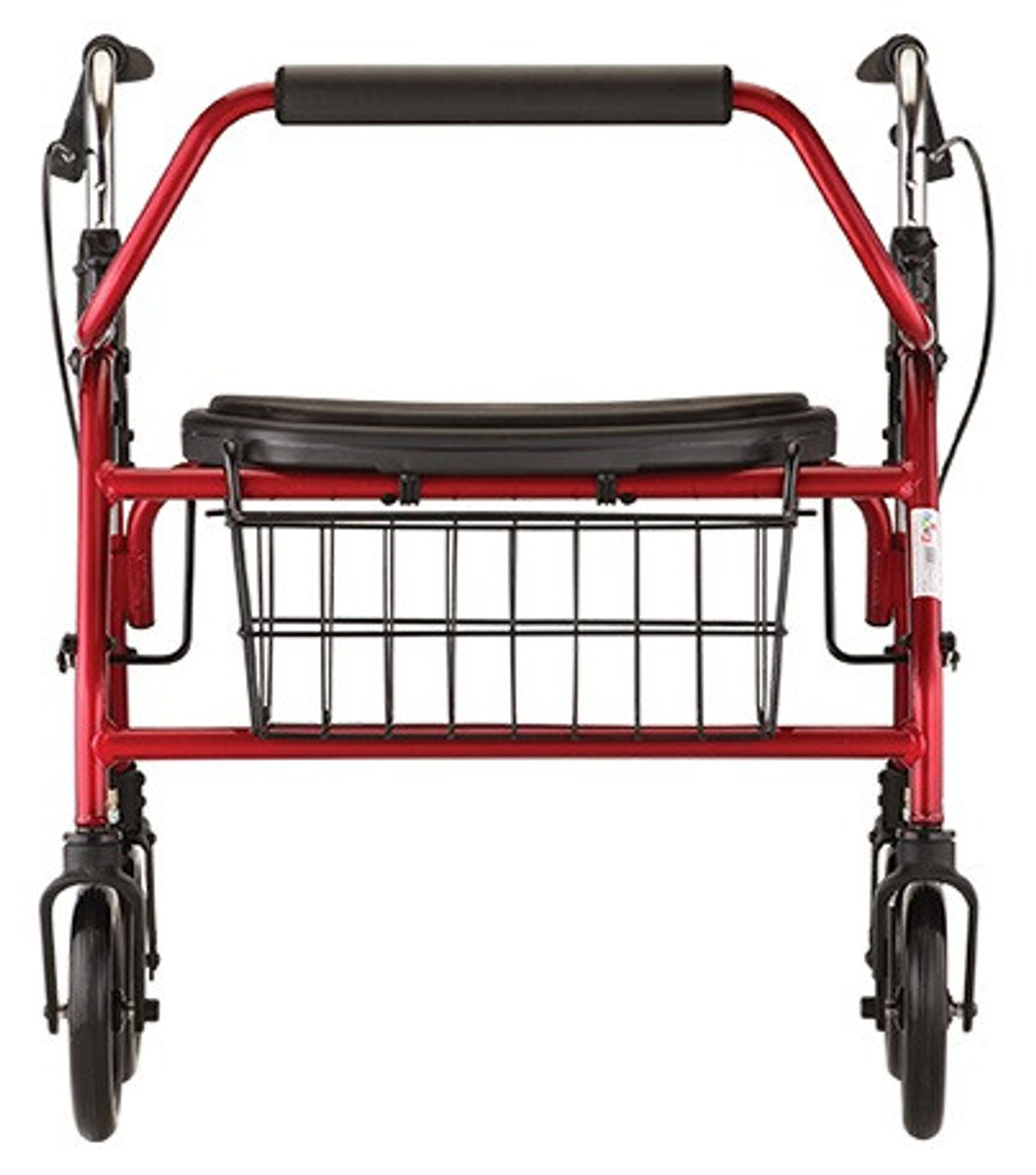 Red Steel Heavy Duty Folding Rollator Walker