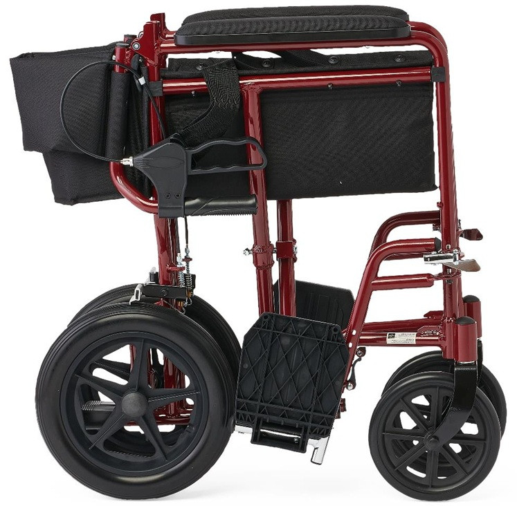 Medline Deluxe Aluminum Transport Wheelchair with 12