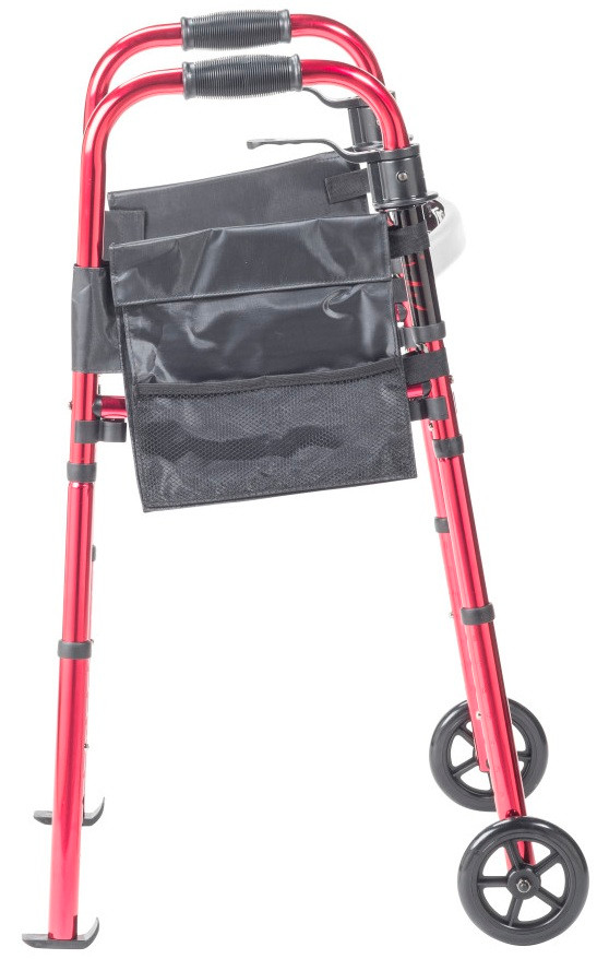 Drive RTL10263KDR Folding Travel Walker with 2 Wheels