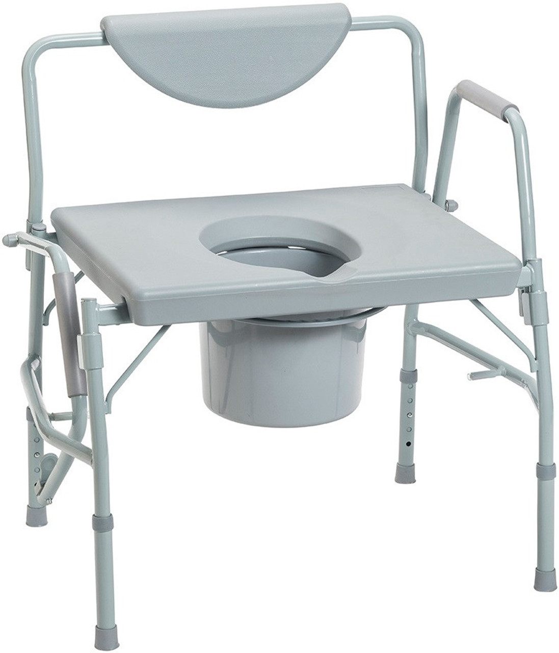 drive medical steel drop arm bedside commode