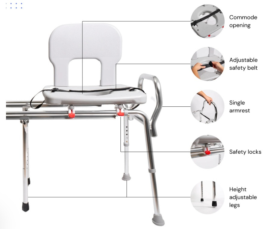 Eagle Health Tub to Toilet Sliding Transfer Bench 77963 77983 77993