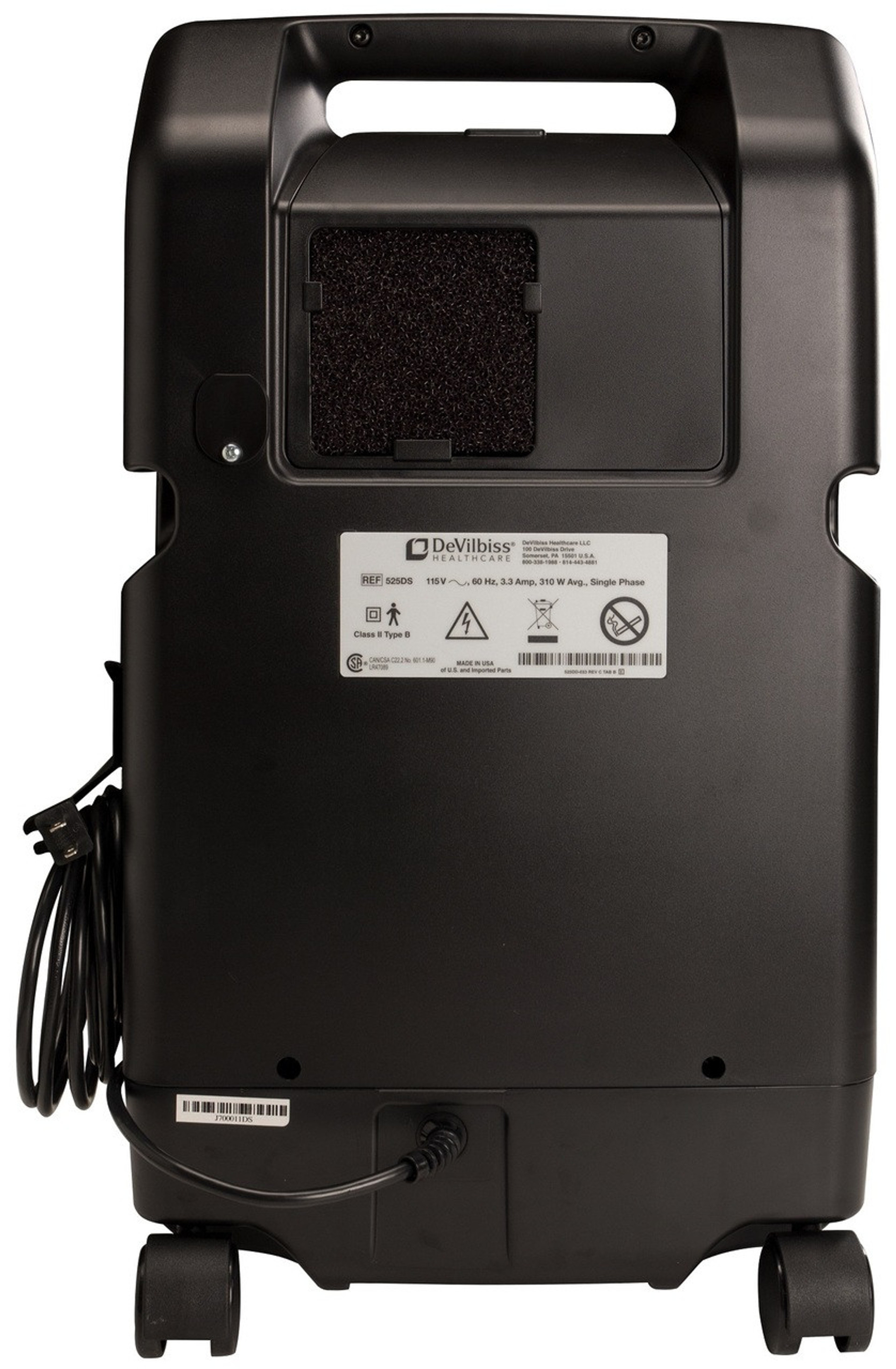 DeVilbiss 525DSQ Ultra Quiet Oxygen Concentrator with OSD