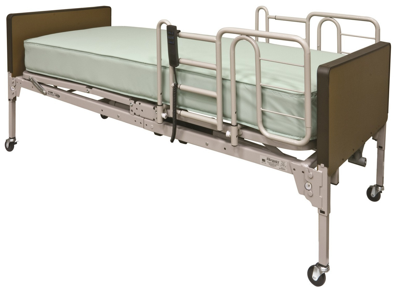 Patriot Full Electric Hospital Bed Bundle w/ Mattress, Rails by Lumex
