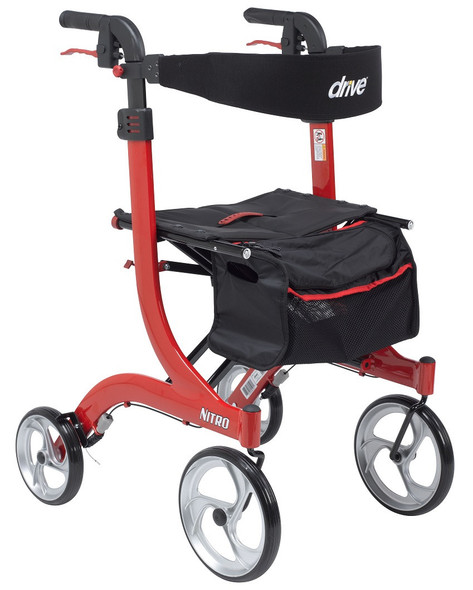 Nitro tall rollator in red frame