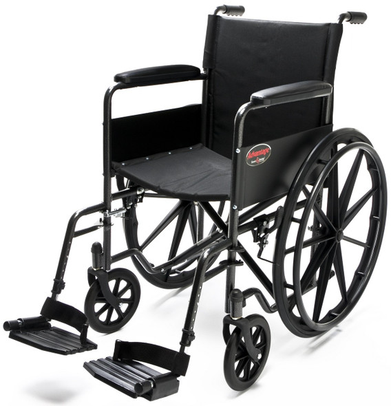 Advantage LX wheelchair with fixed arms and footrests