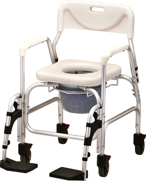 Nova 8801 shower commode with padded seat and footrests