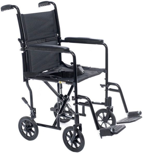 Astra aluminum transport chair in black