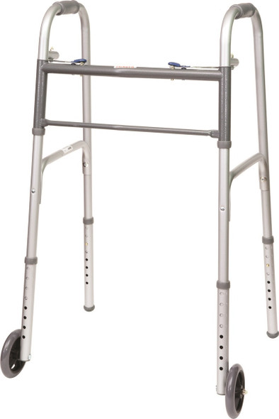 Probasics Two-Button Folding Walker w/ two 5" Wheels WKSAW2B