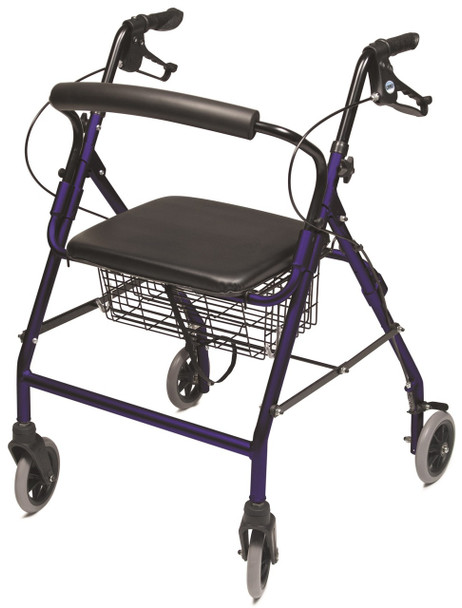 Lumex RJ4318 Walkabout Wide Rollator in Royal Blue