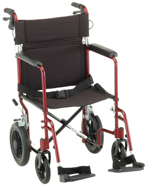 Nova 330 Transport Chair w/ 12" Wheels, Handbrakes