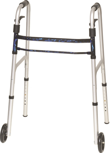 Probasics WKAAWSLB Sure Lever Folding Walker with Wheels