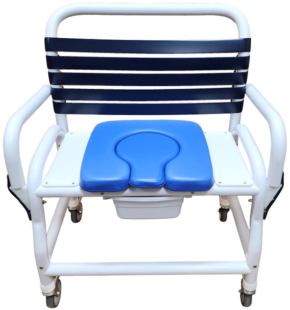 New Era DNE-435-DDA bariatric drop arm shower commode with soft seat New Era DNE-435-DDA bariatric drop arm shower commode with soft seat