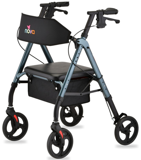 Nova 4258 STAR 8 Rollator includes extra wide padded backrest