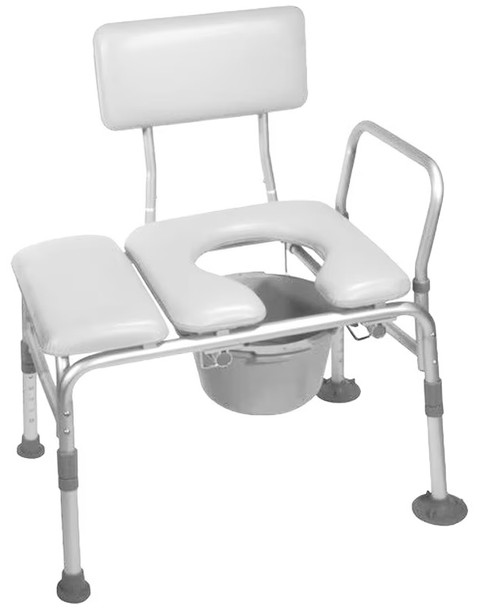Rhythm Healthcare B3301CWH Padded Transfer Bench with Commode