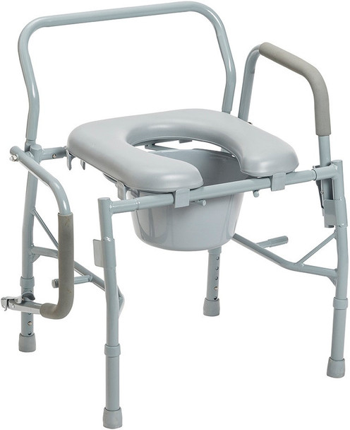 Deluxe Drop-Arm Commode, Padded Seat 11125PSKD-1 by Drive