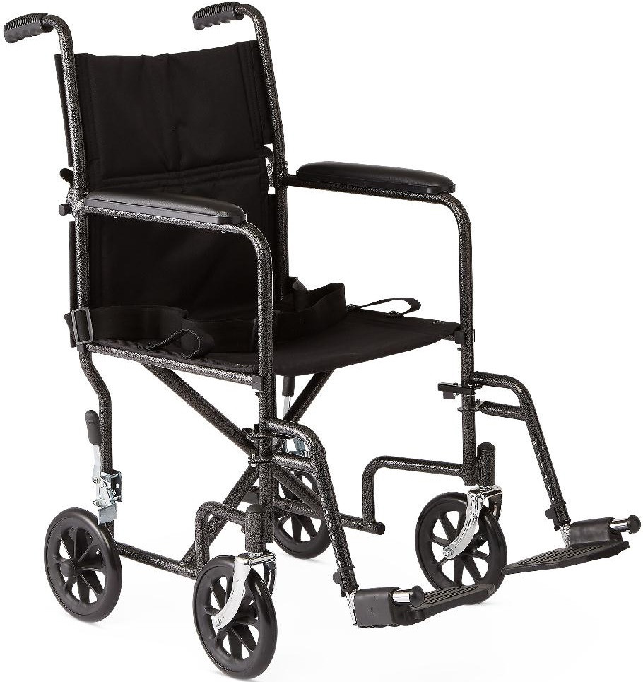Medline MDS808200B Steel Transport Chair