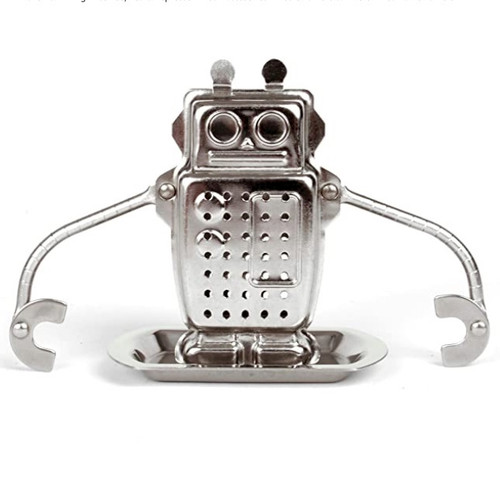stainless steel tea infuser shaped like a robot
