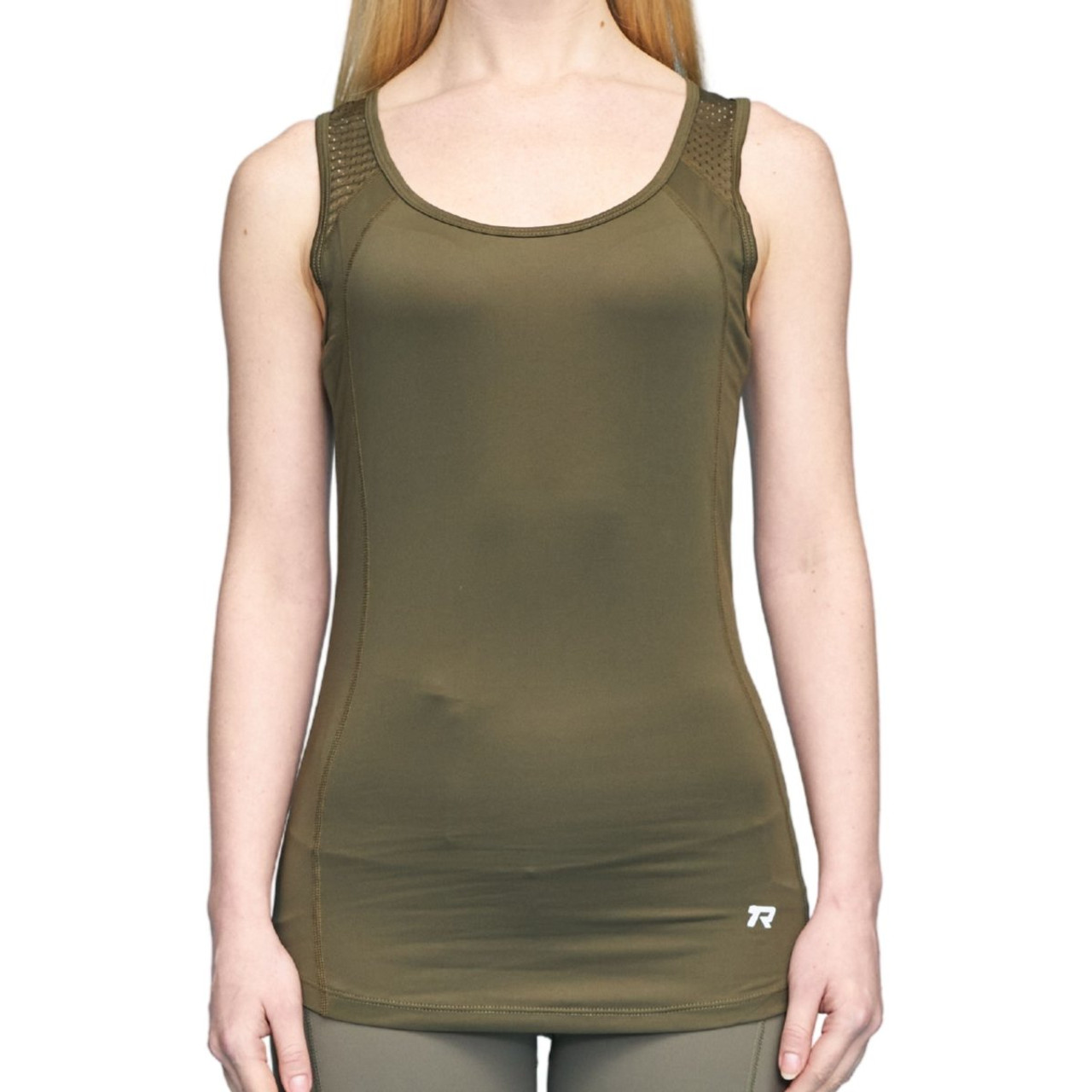 Rounded Racerback Tank Top Olive CEX-RCRTANK-OL-XSM - Online Outfitters