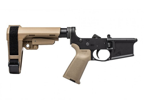 Aero Precision AR15 Pistol Complete Lower Receiver w/ MOE Grip & SBA3 Brace Anodized/FDE APAR501155