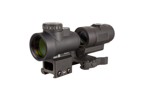 Trijicon 1x25 MRO HD Combo Set; 68 MOA Reticle w/ 2.0 MOA Dot; Full Co-Witness AC32068 and 3X Magnifier MRO-C-2200057