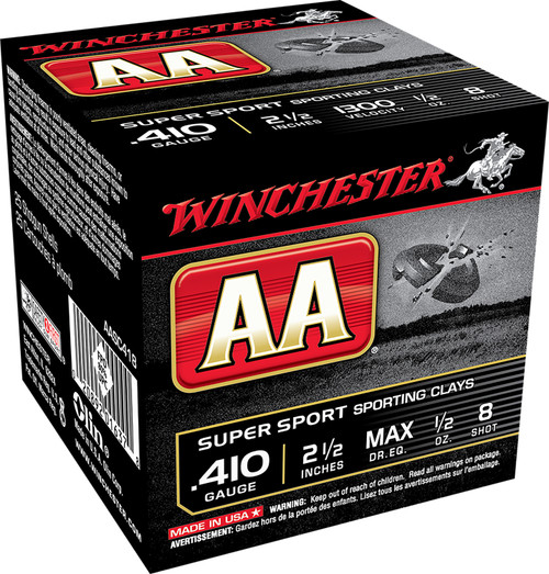 Winchester AA Super Sport Sporting Clay 410 GA 1/2 oz 8 Shot AASC418VP
