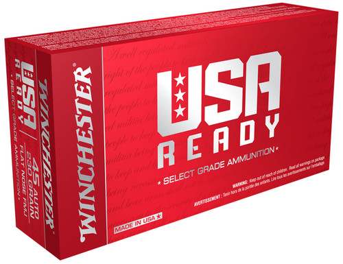 Winchester USA Ready 45 ACP 230 Grain Full Metal Jacket Flat Nose RED45