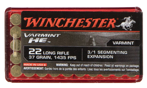 Winchester Varmint 22 LR 37 Grain 3/1 Segmenting Expansion S22LRFSP
