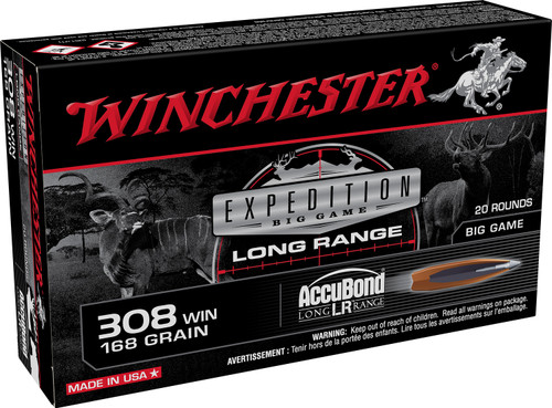 Winchester Expedition Big Game 308 Win 168 Grain Nosler AccuBond Long-Range S308LR