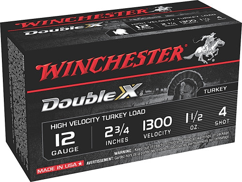 Winchester Double X High Velocity Turkey 12 GA 1 1/2 oz 4 Shot STH124