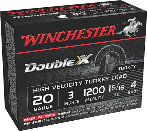 Winchester Double X High Velocity Turkey 20 GA 1 5/16 oz 4 Shot STH2034