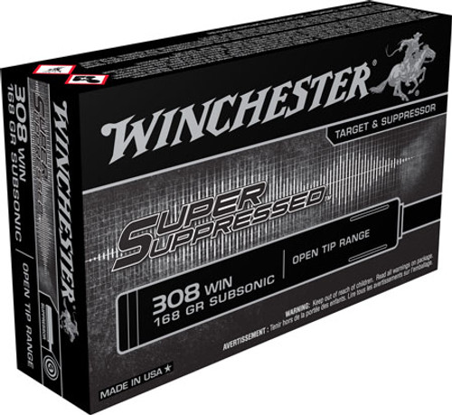Winchester Super Suppressed 308 Win 168 Grain Open Tip Range SUP308