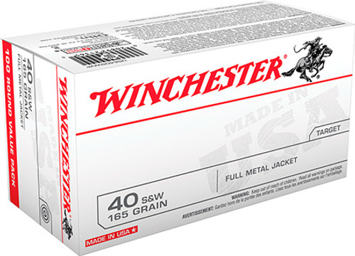 Winchester USA 40 S&W 165 Grain Full Metal Jacket USA40SWVP
