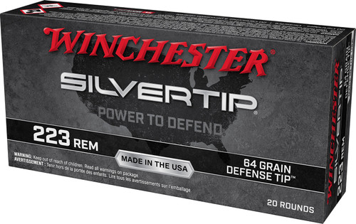 Winchester Silvertip 223 Rem 64 Grain Defense Tip W223ST