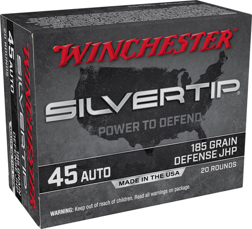 Winchester Silvertip 45 ACP 185 Grain Silvertip Jacket Hollow Point W45AST