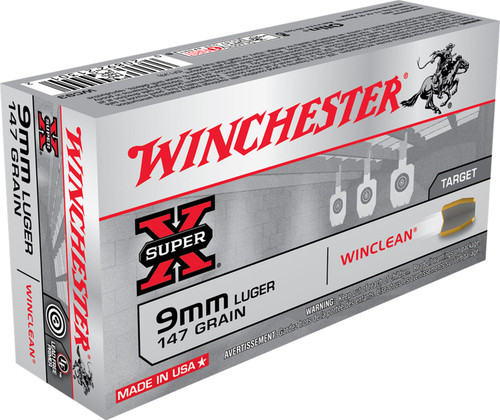 Winchester Super-X 9mm 147 Grain Winclean Brass Enclosed Base WC93