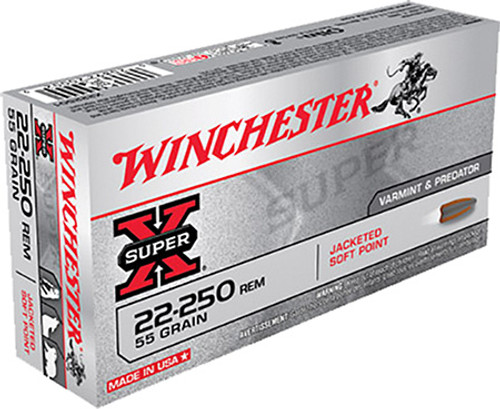 Winchester Super X 22-250 Rem 55 Grain Jacketed Soft Point X222501