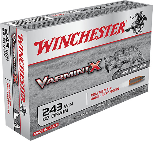 Winchester Varmint X 243 Win 58 Grain Polymer Tip Rapid Expansion X243P