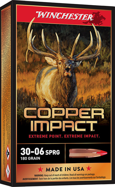 Winchester Copper Impact 30-06 Springfield 180 gr Copper Extreme Point Lead-Free X3006CLF2