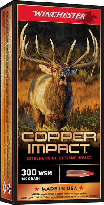 Winchester Copper Impact 300 WSM 180 Grain Copper Extreme Point Lead-Free X300SCLF2