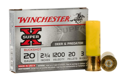 Winchester Super X 20 GA 20 Pellets 3 Buck Shot XB203