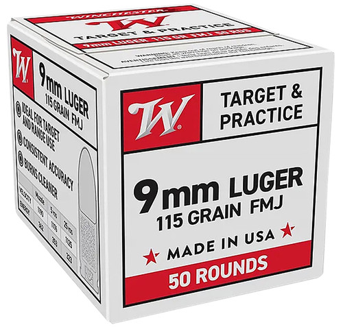 Winchester USA 9mm 115 gr FMJ WP9MM50