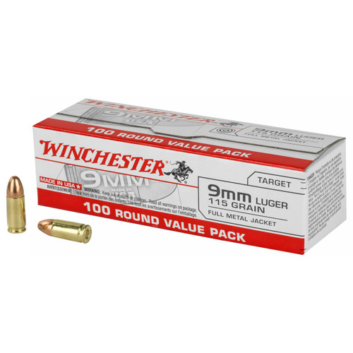 Winchester USA 9mm 115 gr 1190 fps Full Metal Jacket